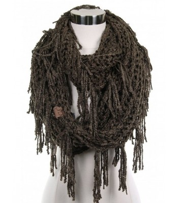 ScarvesMe CC Knitted Double Loop Circle Infinity Scarf with Fringe - New Olive - C6186W9CIIA
