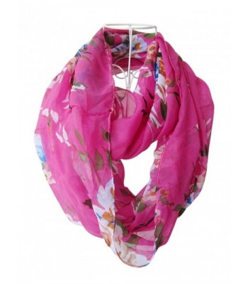 HONEYJOY Women Fashion infinity Flower Pattern Charming Print Shawl Scarf Wrap - Rose - CR12N85SAJT