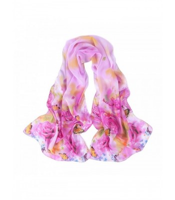 Reversible Butterfly Sheer Voile Shawl 16050CM Women Scarf for Clothes Decorating - Purple - CN182E0DCTD