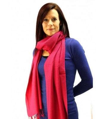 Authentic Exclusively Handmade Cashmere Scarves in Assorted Colors - Hot Pink - C912BJT498B