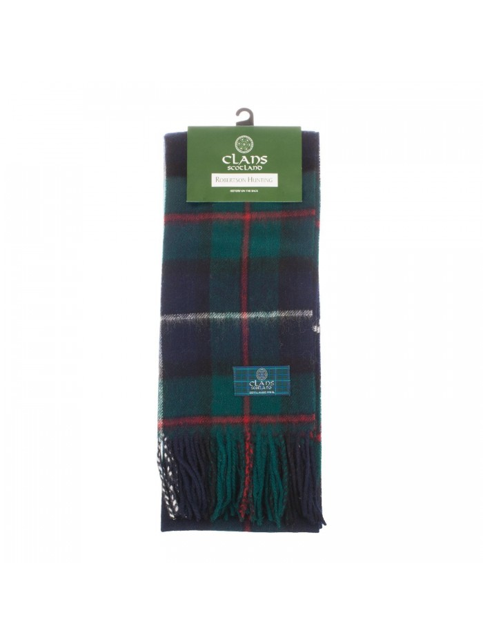 Clans Of Scotland Pure New Wool Scottish Tartan Scarf Robertson Hunting (One Size) - CN125826TXD