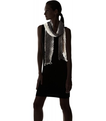 Fiorentina Womens Pleated Muffler Silver in Cold Weather Scarves & Wraps