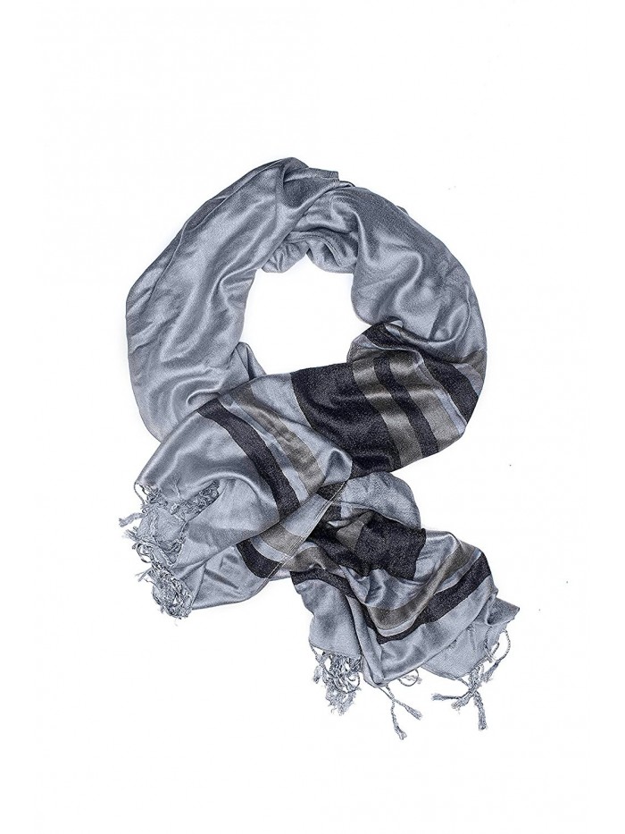 Ladies Pashmina Shawl Striped Scarf Wrap With Fringe Fashion Scarves For Women - CF12NG5P6ME