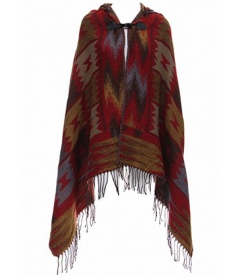 Bohemian Collar Poncho Jacket Orange