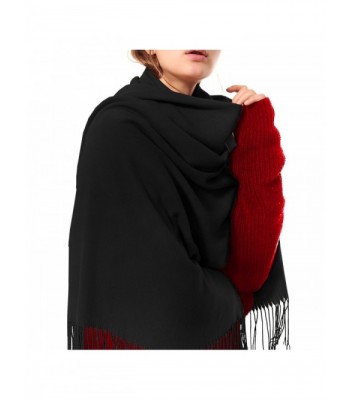 Womens Thick Soft Cashmere Wool Pashmina Shawl Wrap Scarf - Aone Warm Stole(5 Colors) - Black - CE187AHGYQY