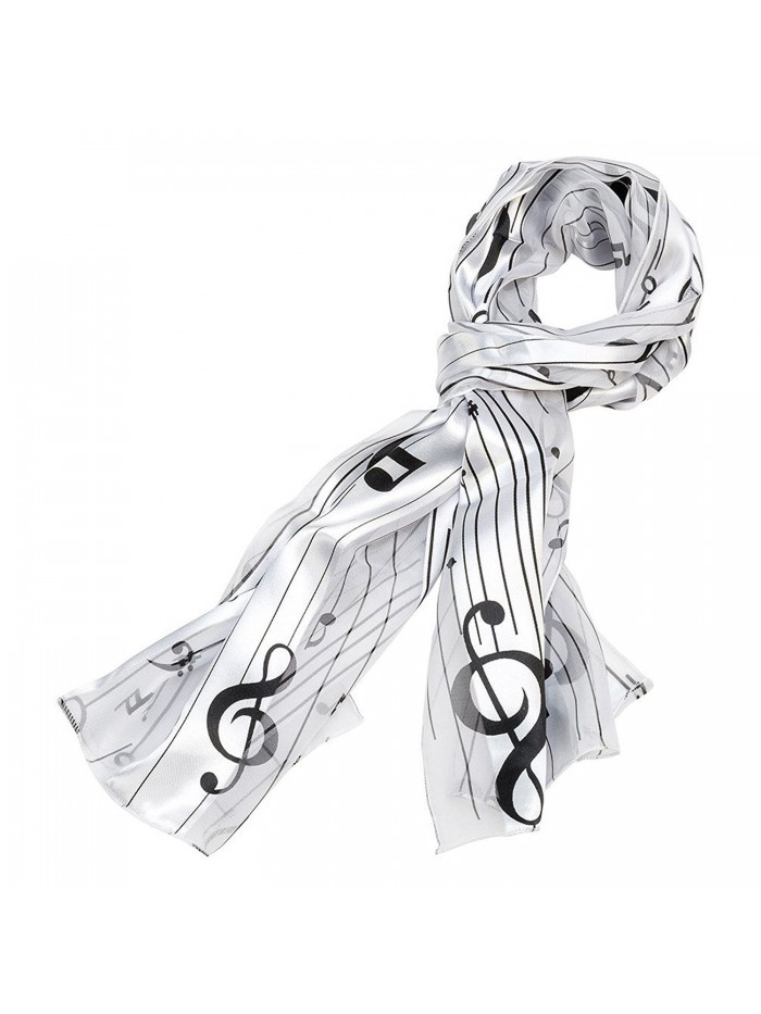 Music Note Scarf White - CU11K4Z4R57