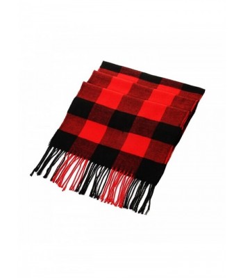 Joyci Fashion Winter Wool Spinning in Rich Plaids Scarf Shawl Wrap Unisex (Black Red) - C611RU4EWVT