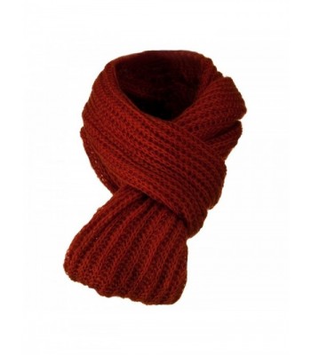 Knit Snood Solid Scarf - Rust W30S52E - CD11BKZYYMV