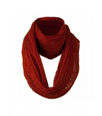 Knit Snood Solid Scarf Rust