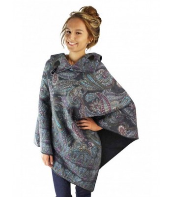 Colorful Paisley Pattern Turtleneck Poncho