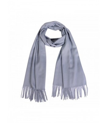 Soft Lightweight Long Pashmina Elegant Winter Tassels Wrap Scarf- Solid ...