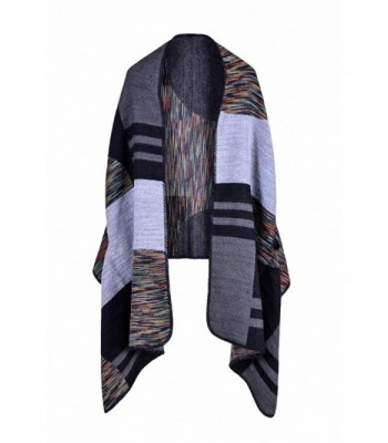 Blanket Scarves Knitted Cashmere Ponchos - 17 Black &White - CP186SA5IMQ