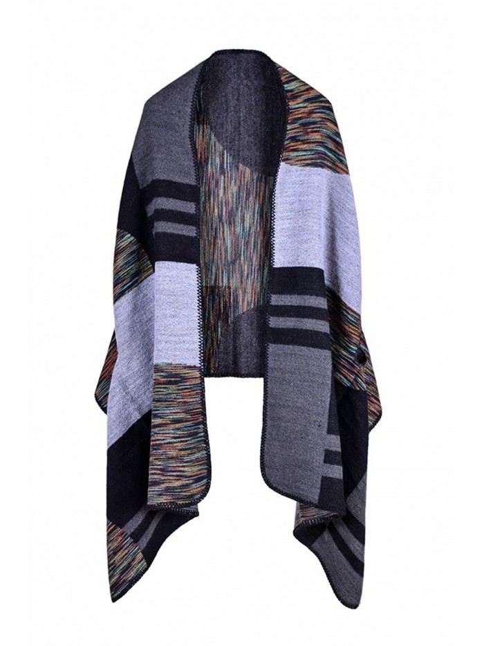 Blanket Scarves Knitted Cashmere Ponchos - 17 Black &White - CP186SA5IMQ