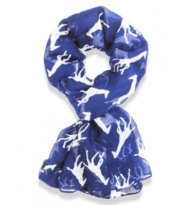 Hanson Giraffe Print Long & Soft Celebrity Style Scarf - Blue - C111FMBVB3T