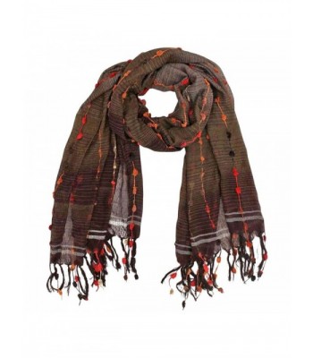 Gauze-Like Multicolor Scarf Wrap - Brown - CS110C3VNMV