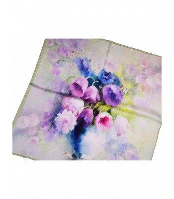 Green Flower Printed Thick Square in Fashion Scarves