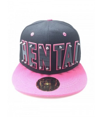 PANDAHAT Hentai Hat In Black With Pink Brim - Black Letter With Pink Trim - CZ18899EMOI