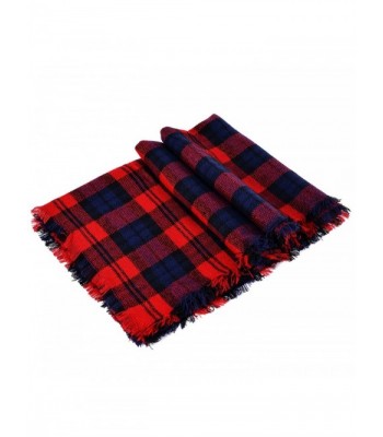 Luxina Large Tartan Scarf Plaid Blanket Shawl Winter Warm Pashmina for Women - E:red - CL12MDISOYR