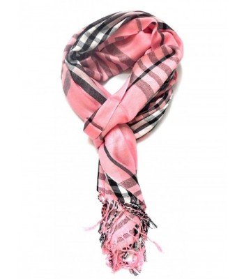 TitFus Classic Designer Inspired extended Plaid Scarf Wrap shawl throw large - Pink - CN11JZQZNTF