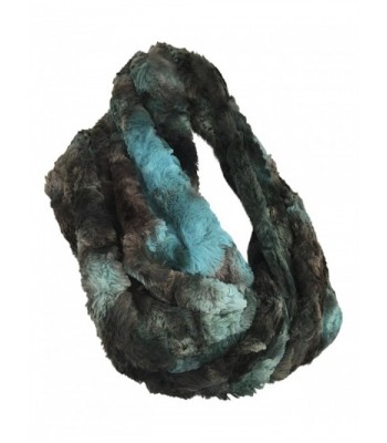 Pia Rossini - Womens Chunky Faux Fur Multi Colored Loop Circle / Infinity Scarf - Luella Aqua - CQ12NEN3UB1