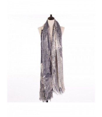 eUty Women's Autumn Winter Soft Stripe Lattice Scarf- Navy/Beige- One Size - CT12NB295R3