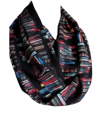 Etwoa's Bookshelf Black Infinity Scarf Circle Scarf Loop Scarf - CM12OBF9LMQ