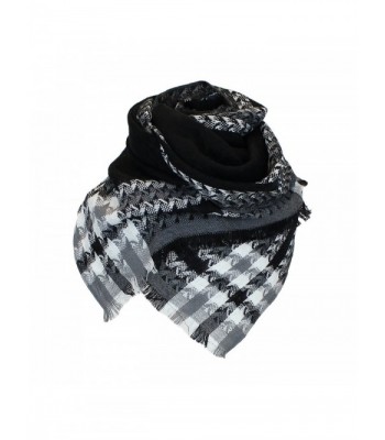 Black Woven Houndstooth Blanket Scarf