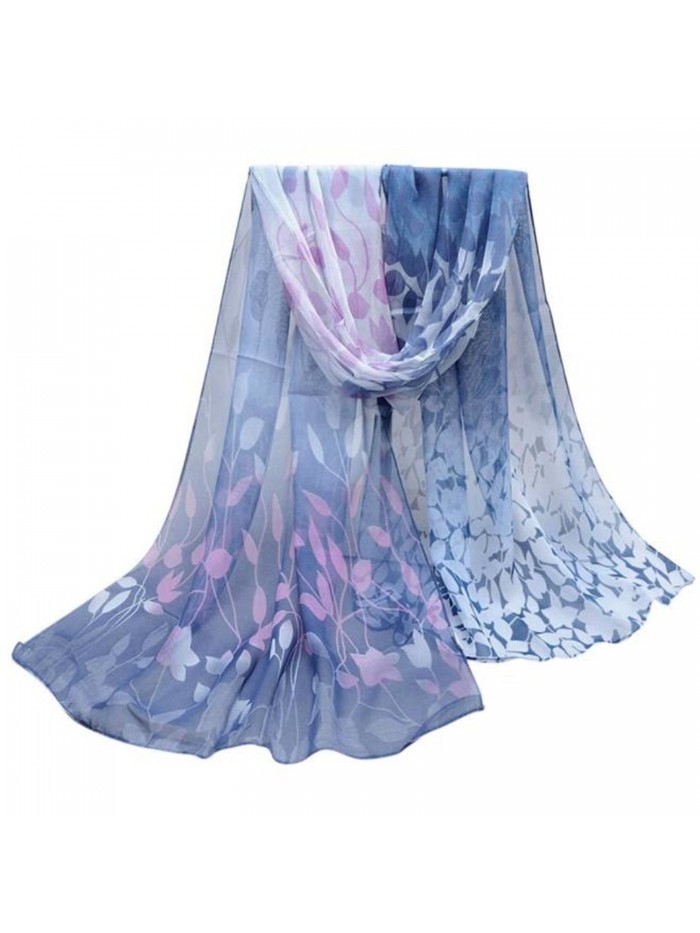 Wensltd Clearance Xmas Gift! Women Beautiful Rainbow Chiffon Shawl Wrap Scarf - Dark Gray - C91286W3AR9