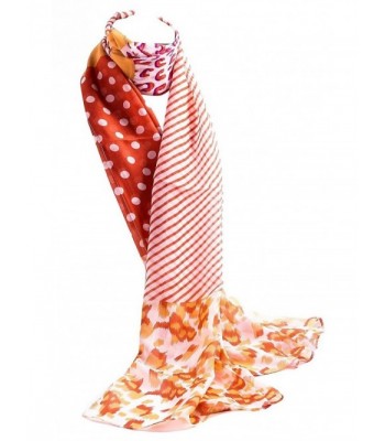 Jemis Women' s Mature Long Silk Scarf 150*53CM - Orange - C311QJSLQT3