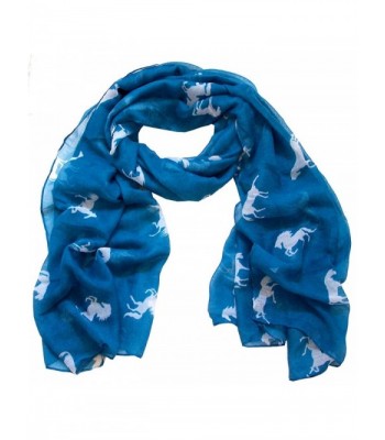 Horses Print Viscose Scarf CSJ-L-50 - Teal - CG1259745MJ