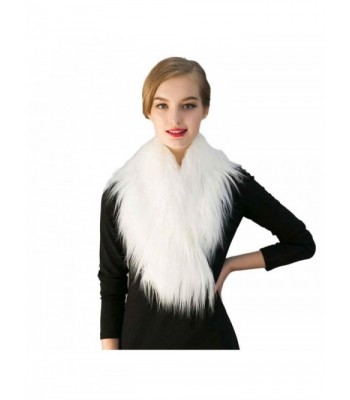 GBSELL Women's Ladies Winter Noble Scarf Faux Fur Wedding Shawl Wrap - White - CA12LMUKYDB