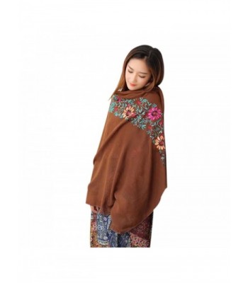 DEESEE(TM) Hot Autumn Winter Women National Embroidery Sarong Wrap Shawl Style Scarves - Coffee - CS12N245MXR