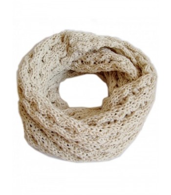 Frost Hats Winter Infinity Scarf for Women IS-1 Knitted Loop Scarf Frost Hats - Beige - C111BYZGCOP