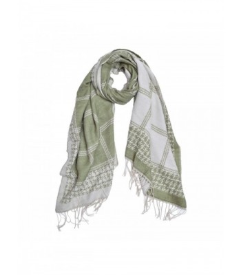 Unique Winter Long 2-Sided Soft Plaid Checker Knit Tasseled Scarf Shawl Wrap - Olive - CA12NUUXKVD