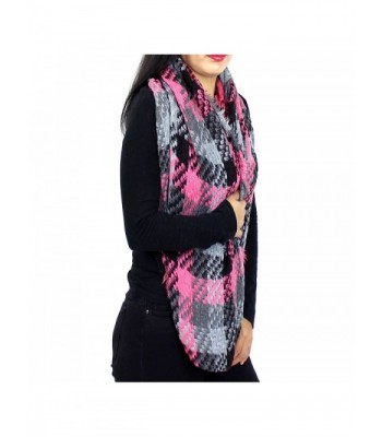 Basketweave Fringed Infinity Scarf Pink in Fashion Scarves