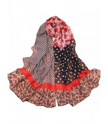 Leopard Cheetah Animal Print Stripe Polka Dot Scarf Shawl - C811TL81ZXF