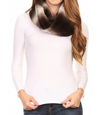 Sakkas Rhie Long Lightweight Faux Fur Ombre Colored Warm Soft Infinity Scarf - Black - CT12MWUJJWD