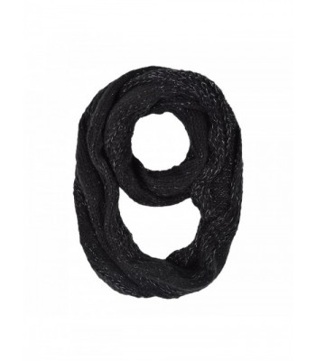 Premium Winter Glitter Knit Infinity Loop Circle Scarf - Different Colors - Black - C211PI866PJ