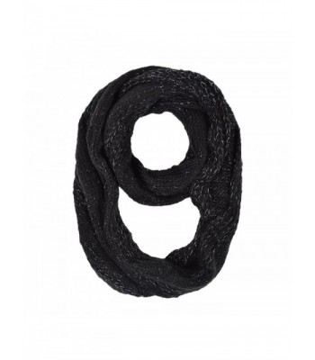 Premium Winter Glitter Knit Infinity Loop Circle Scarf - Different Colors - Black - C211PI866PJ