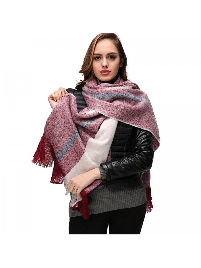 Large Winter Scarf Women Scarves - Cozy Soft Cashmere Plaid Blanket ...