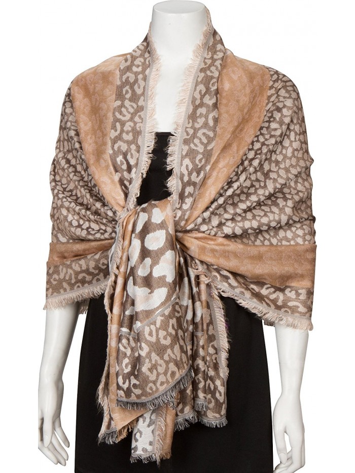 Sakkas Leopard Pashmina Scarf / Stole / Wrap / Shawl - Brown - CZ11FZRIHM3