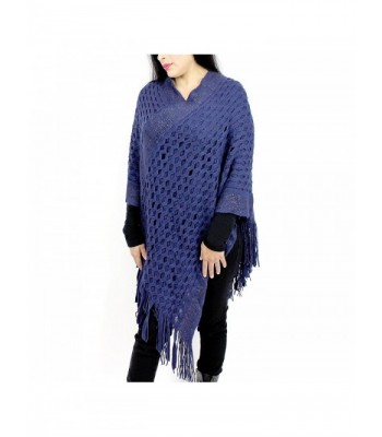 Streak Brilliance Crocheted Poncho V neck