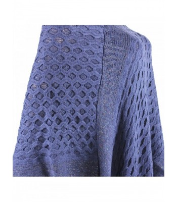 Streak Brilliance Crocheted Poncho V neck in Wraps & Pashminas