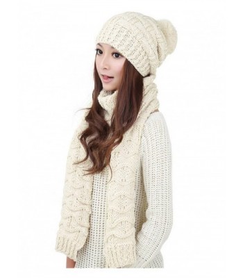 TCCSTAR Knitted Fashion Winter Attached - Cream White - C2186A28RNG