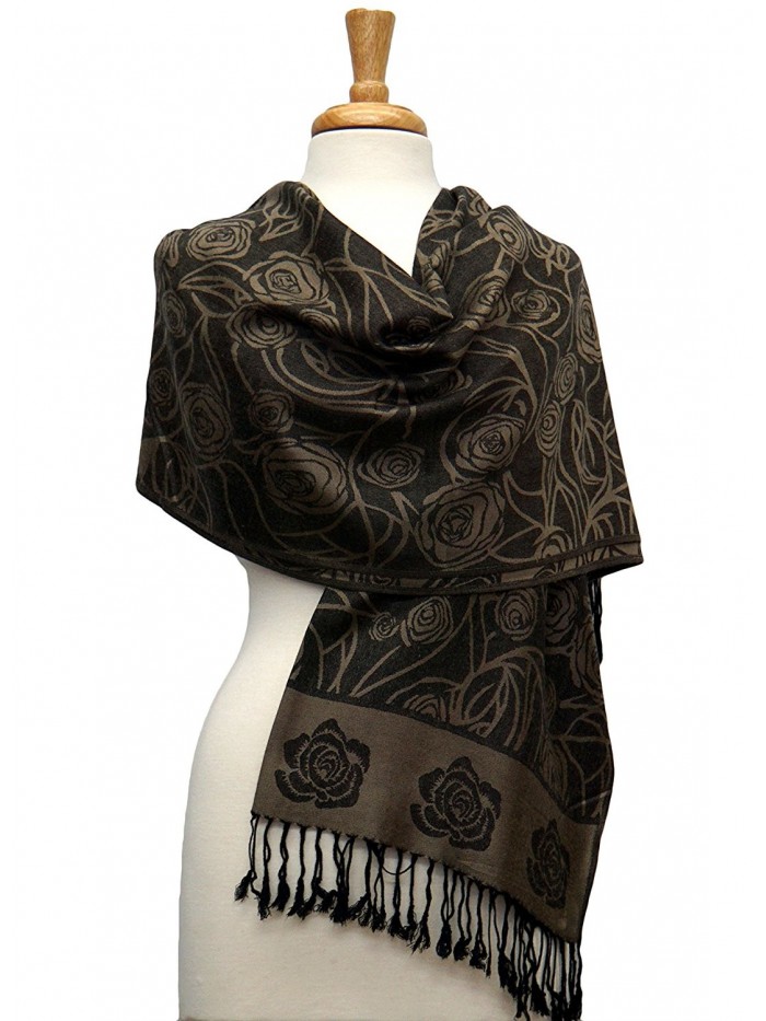 Fashmina Rose Pashmina Shawl Scarf - Khaki - CW185A3W3NZ