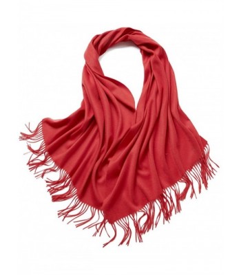 Super Soft Cashmere Blanket Scarf with Tassel Red Warm Shawl Gift ...