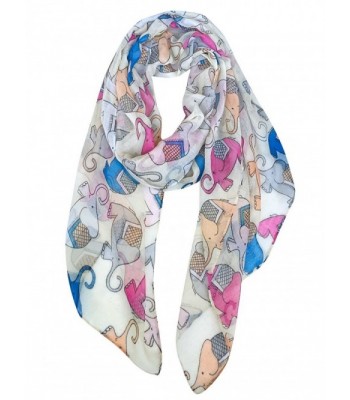 GERINLY Animal Print Scarves: Cute Elephant Pattern Wrap Scarf For Women - Cute Beige - C912M25WDQB