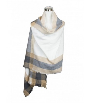 Womens Contrast Design Winter Oblong in Cold Weather Scarves & Wraps