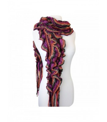 Purple Spiral Ruffle Winter Scarf