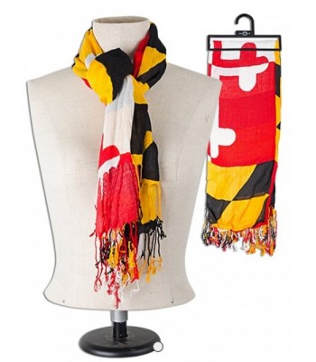 Scarf / Viscose Silk-Like Maryland Flag Original All Weather Womens Scarf - C312I268XUT